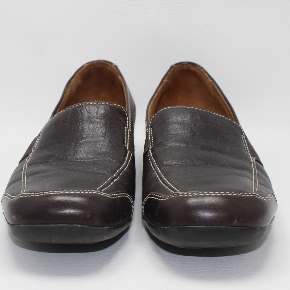 Natural Soul by Naturalizer Camelia Oxbrown Leather Loafers Slip On Shoes W/9.5M